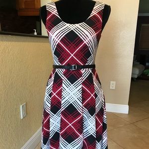 Red and black plaid dress
